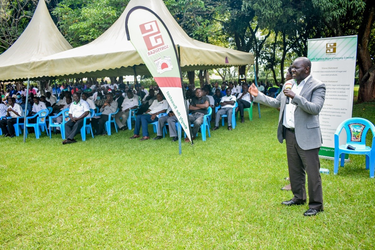 Managing Director Stephen Ligawa giving his addressing.